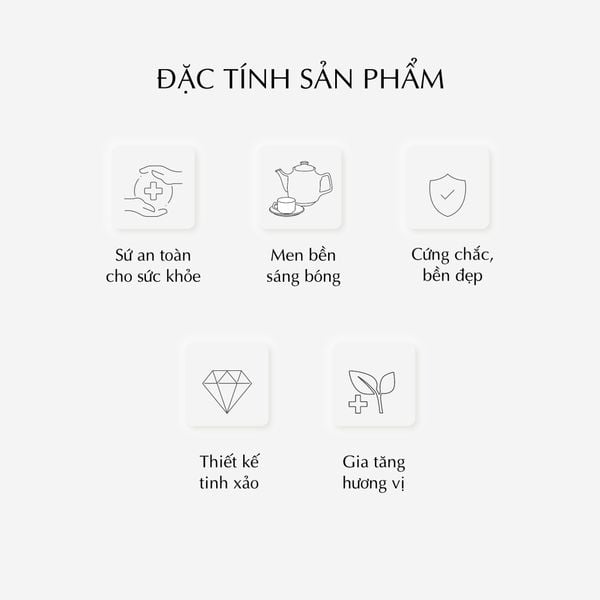 Bộ trà cao 1.25 L - Tulip Trắng - Trống Đồng