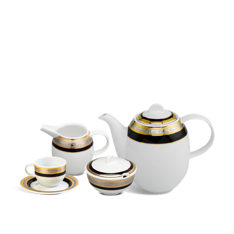  Bộ trà cao 1.3 L - Sago - Hoa Hồng Đen khắc nổi 