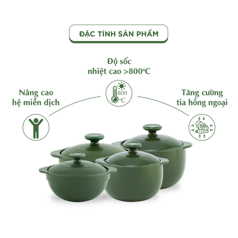  Bộ 4 Nồi Dưỡng Sinh (Bếp gas, hồng ngoại) - HealthyCook (0.35L/0.55L - 0.4L/0.85L) 