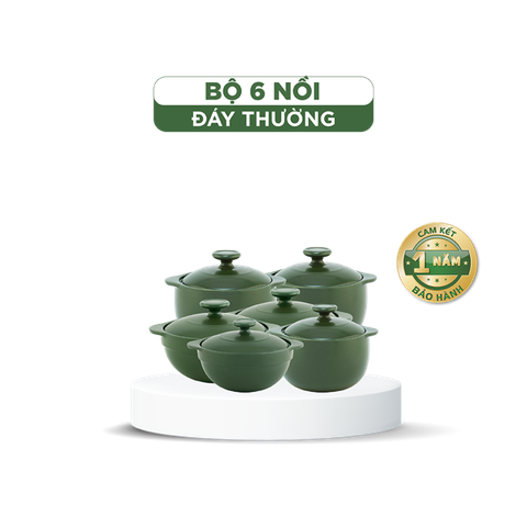  Bộ 6 Nồi Sứ Dưỡng Sinh (0.35L/ 2X0.55L - 0.4L/ 2X0.85L) 