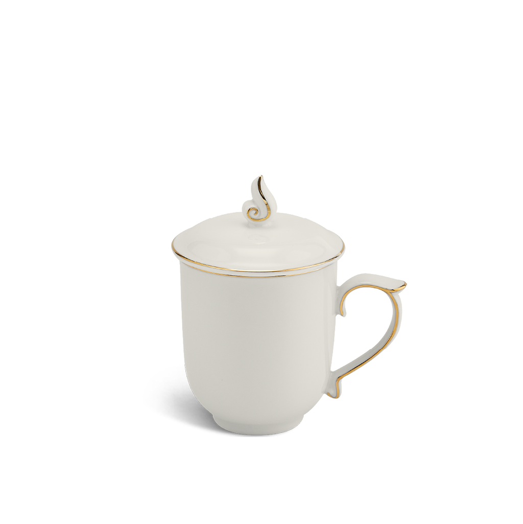 Ca trà 0.30 L + nắp - Mẫu đơn IFP - Chỉ Vàng