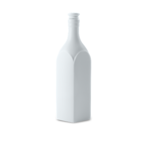  Chai sứ dưỡng sinh vuông 1.0 L + nắp (K1) - Dưỡng Sinh - Trắng 