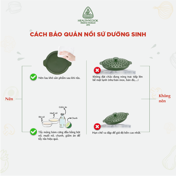 Chảo chiên dưỡng sinh 35cm + nắp - HealhyCook - Xanh rêu