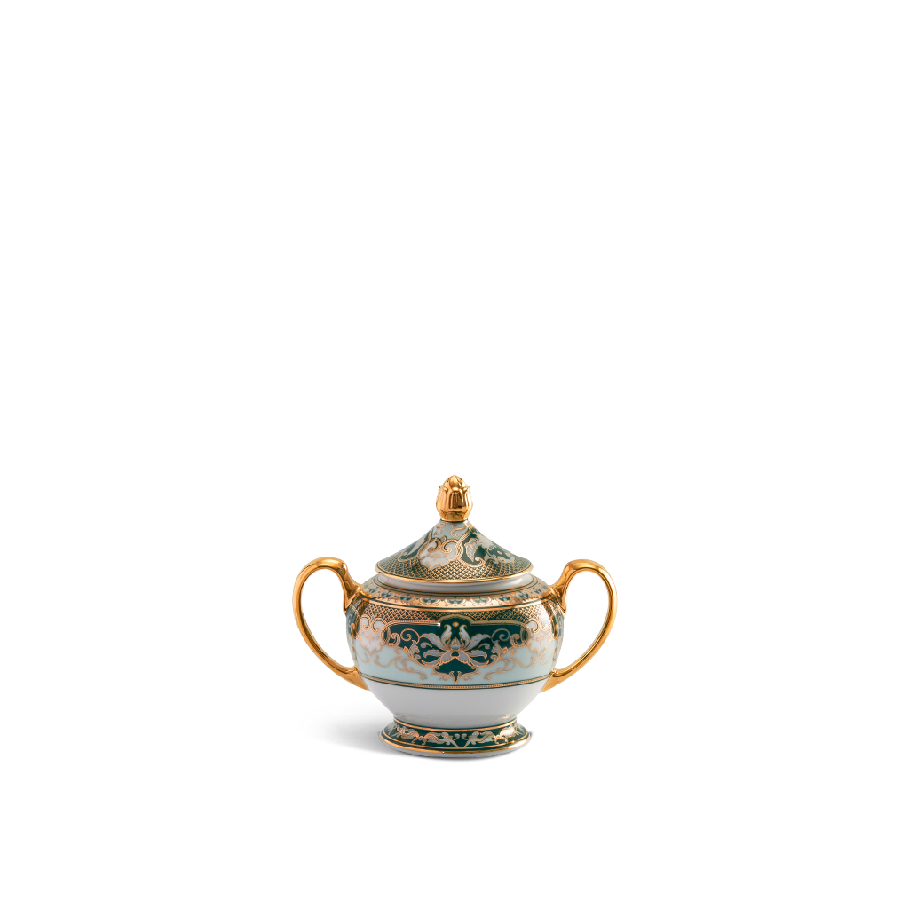 Chén đường 10 cm + nắp - hoàng cung - sen ngọc bích