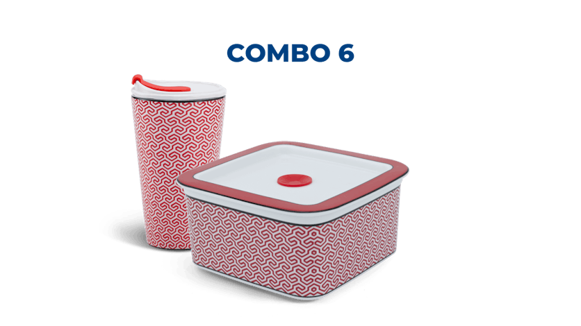 Combo 6: Ly sứ - Hộp sứ dưỡng sinh - Dưỡng Sinh - Red Karakusa