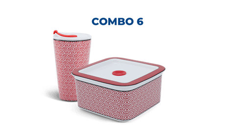  Combo 6: Ly sứ - Hộp sứ dưỡng sinh - Dưỡng Sinh - Red Karakusa 