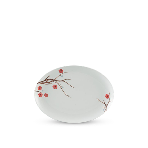  Dĩa elip 28 cm - Camellia - Hồng Mai 