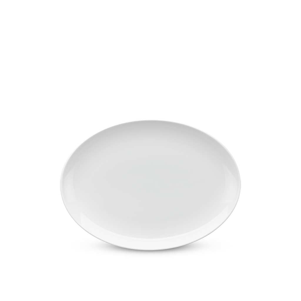 Dĩa elip 32 cm - Camellia - Trắng