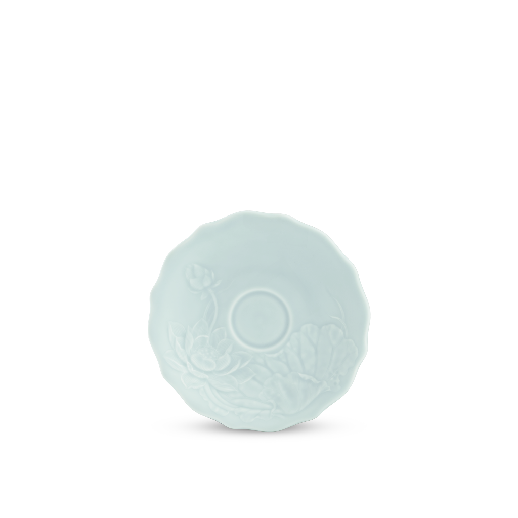 Dĩa lót tách 13 cm - Sen - Men Ngọc Sương Mờ
