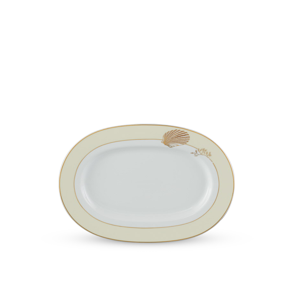 Dĩa oval 32 cm - camellia - hương biển kem