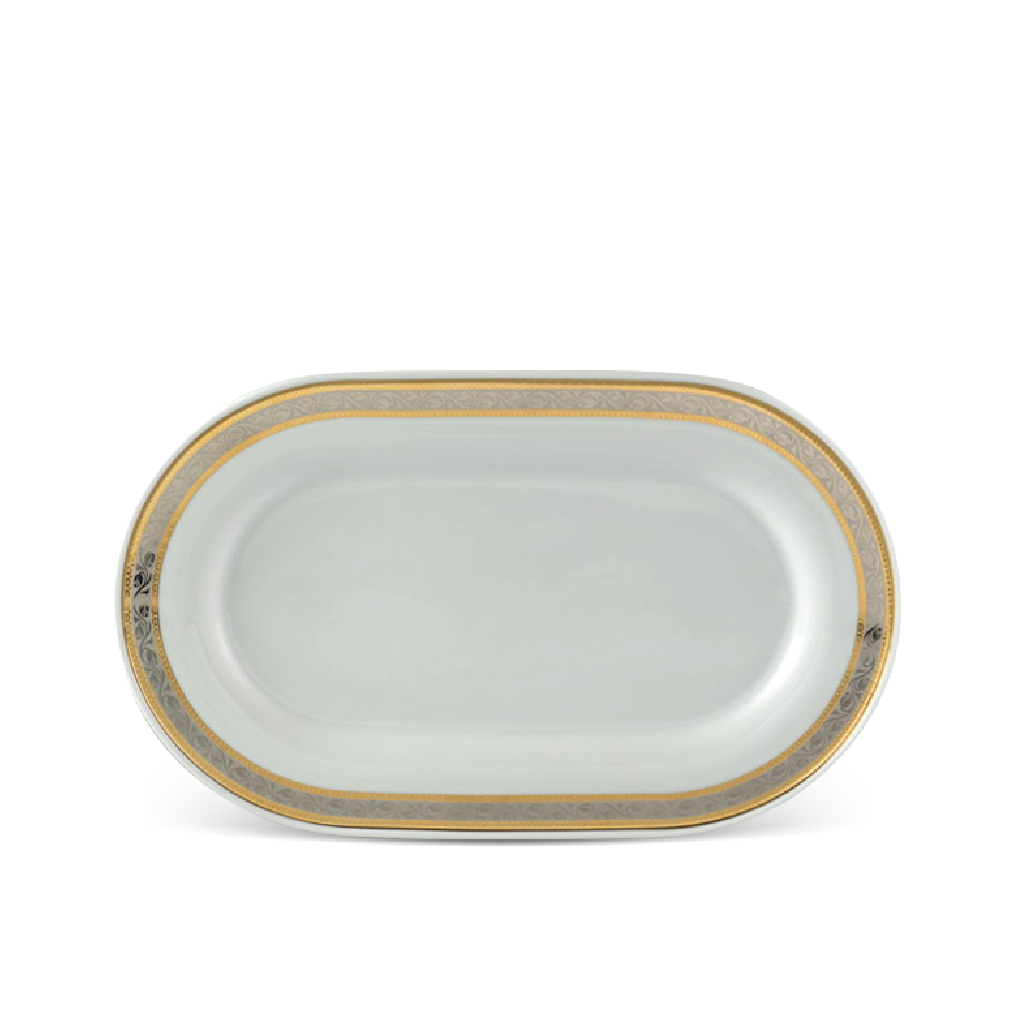 Dĩa oval 34 cm - Sago - Hoa Hồng