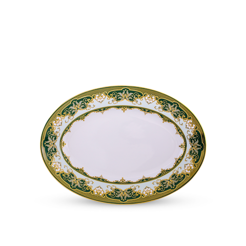  Dĩa oval 37 cm - Hoàng Cung - Sen Ngọc Bích 