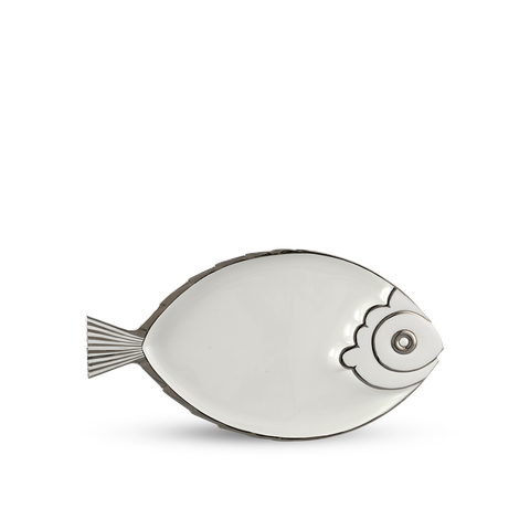  Dĩa con cá 37 x 20.5 cm - Ngọc Biển IFP - Chỉ Bạch Kim 