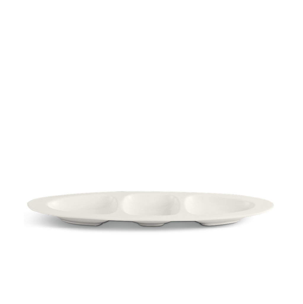 Dĩa oval ba ngăn 28 cm - Gourmet Lys - Trắng Ngà