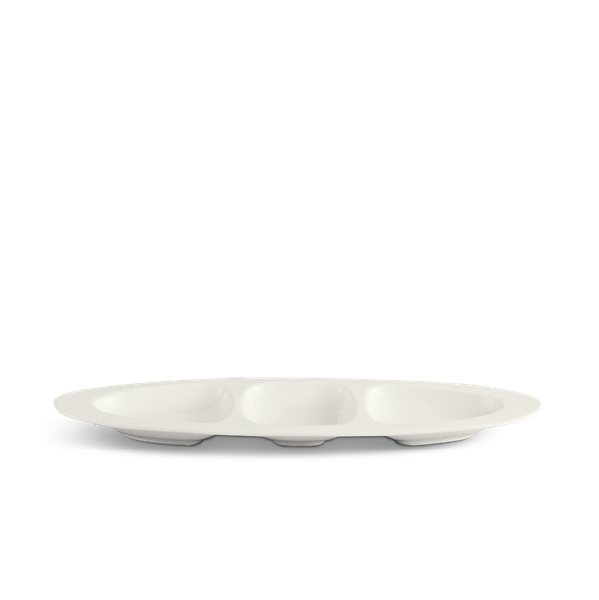 Dĩa oval ba ngăn 28 cm - Gourmet Lys - Trắng Ngà