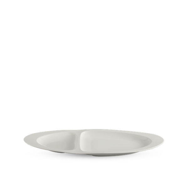 Dĩa oval hai ngăn 40 cm - Gourmet - Trắng Ngà