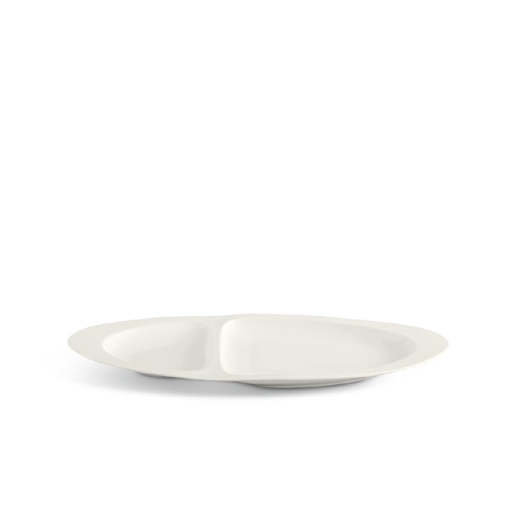 Dĩa oval hai ngăn 40 cm - Gourmet Lys - Trắng Ngà