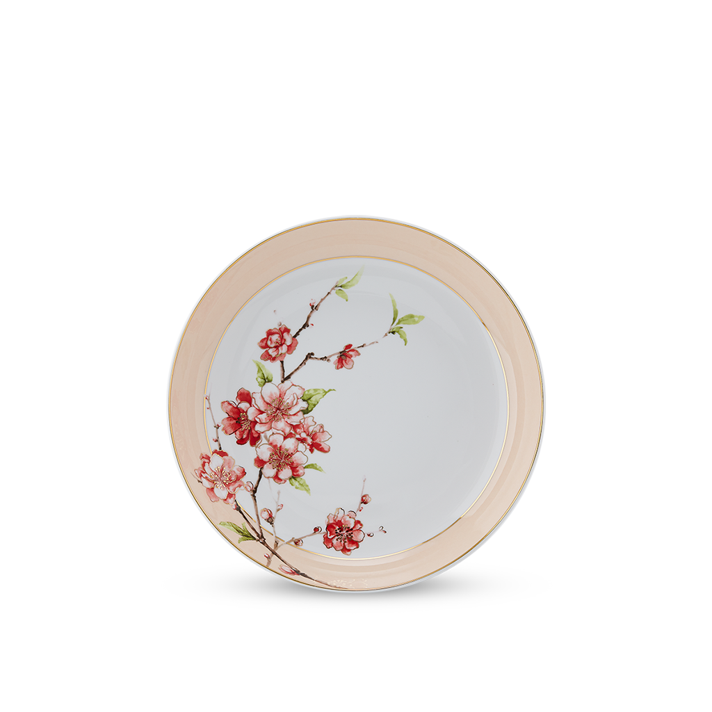 Dĩa tròn - camellia - hoa đào