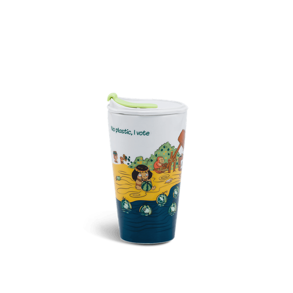 Ly sứ dưỡng sinh 0.48 L (K1) + nắp ống hút - Dưỡng Sinh - Mai An Tiêm