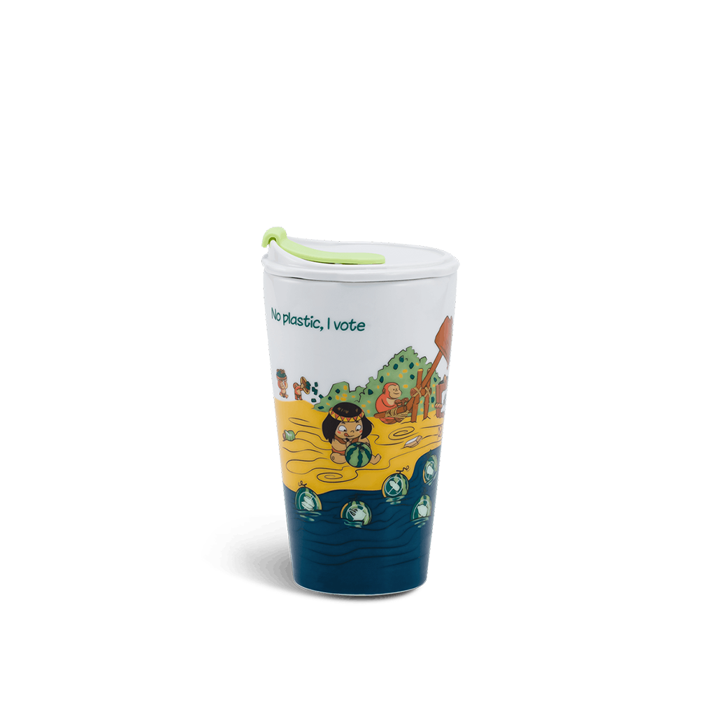 Ly sứ dưỡng sinh 0.48 L (K1) + nắp ống hút - Dưỡng Sinh - Mai An Tiêm