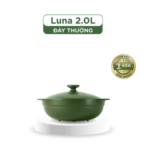  Nồi dưỡng sinh Luna (Nồi cạn) 2.0 L + nắp (CK) - Xanh Rêu 