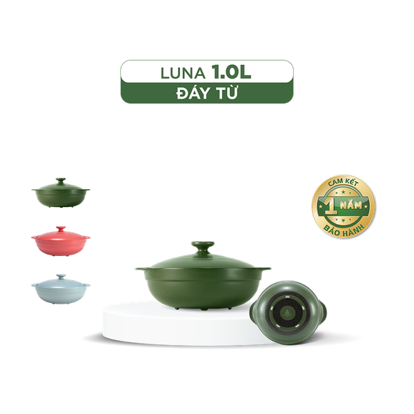 Nồi dưỡng sinh Luna (Nồi cạn) 1.0 L + nắp (CK) (bếp từ)