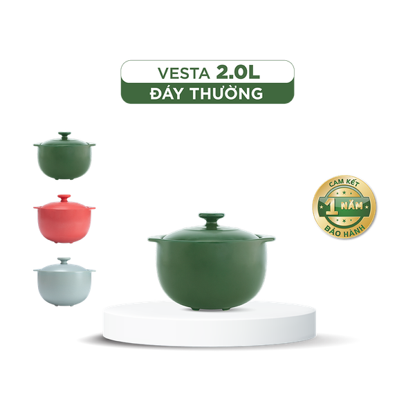 Nồi dưỡng sinh Vesta (Nồi tròn cao) 2.0 L + nắp (CK)