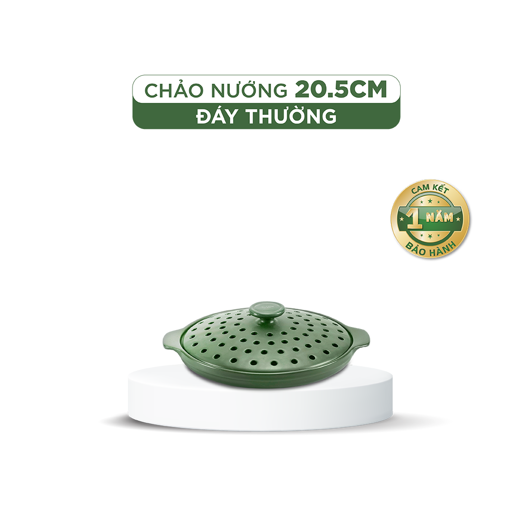 Chảo nướng dưỡng sinh 20.5 cm + nắp có lỗ