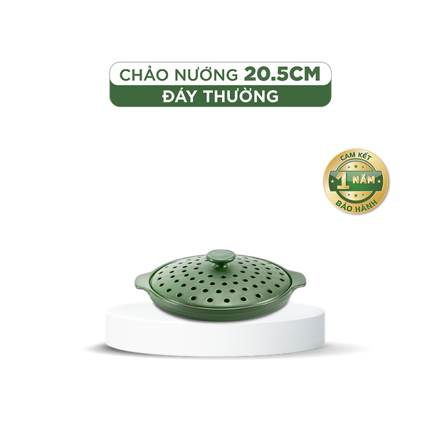 Chảo nướng dưỡng sinh 20.5 cm + nắp có lỗ