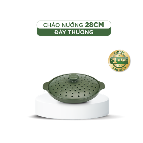  Chảo nướng dưỡng sinh 28 cm + nắp có lỗ 