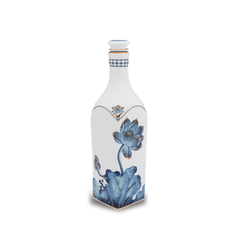  Chai sứ dưỡng sinh vuông 1.0 L + nắp (K1) - Dưỡng Sinh - Sen Cobalt 