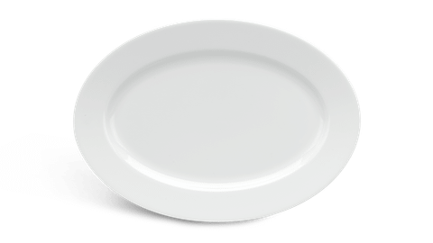  Dĩa oval 28 cm - Camellia - Trắng 