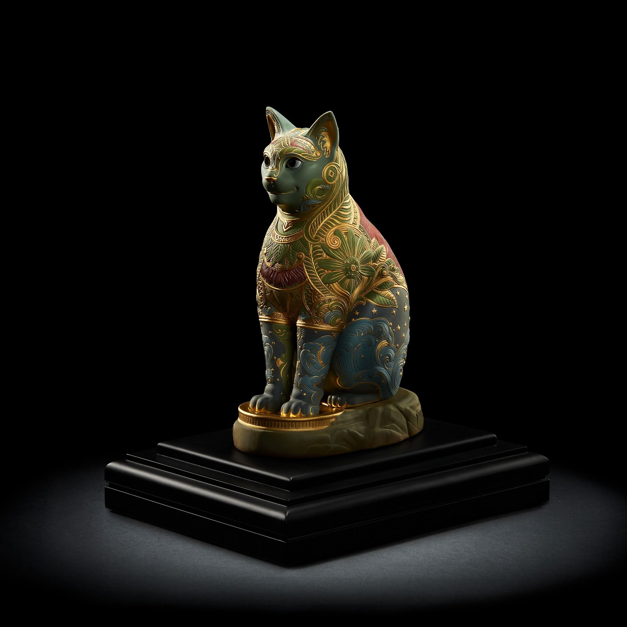 Tượng mèo Ngũ Phúc 31.1 cm - Ngũ hành