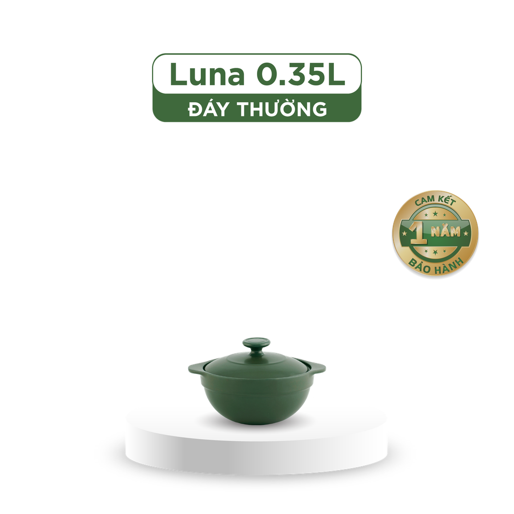 Nồi dưỡng sinh Luna 0.35L + nắp - Healthycook - Xanh Rêu