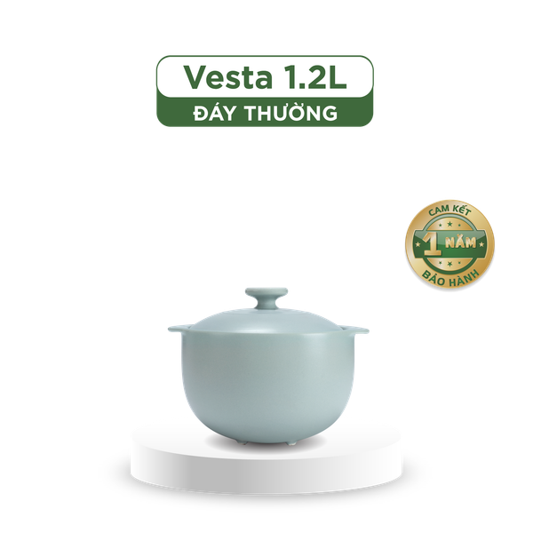 Nồi dưỡng sinh Vesta (Nồi tròn cao) 1.2 L + nắp (CK) - Màu Xám 2