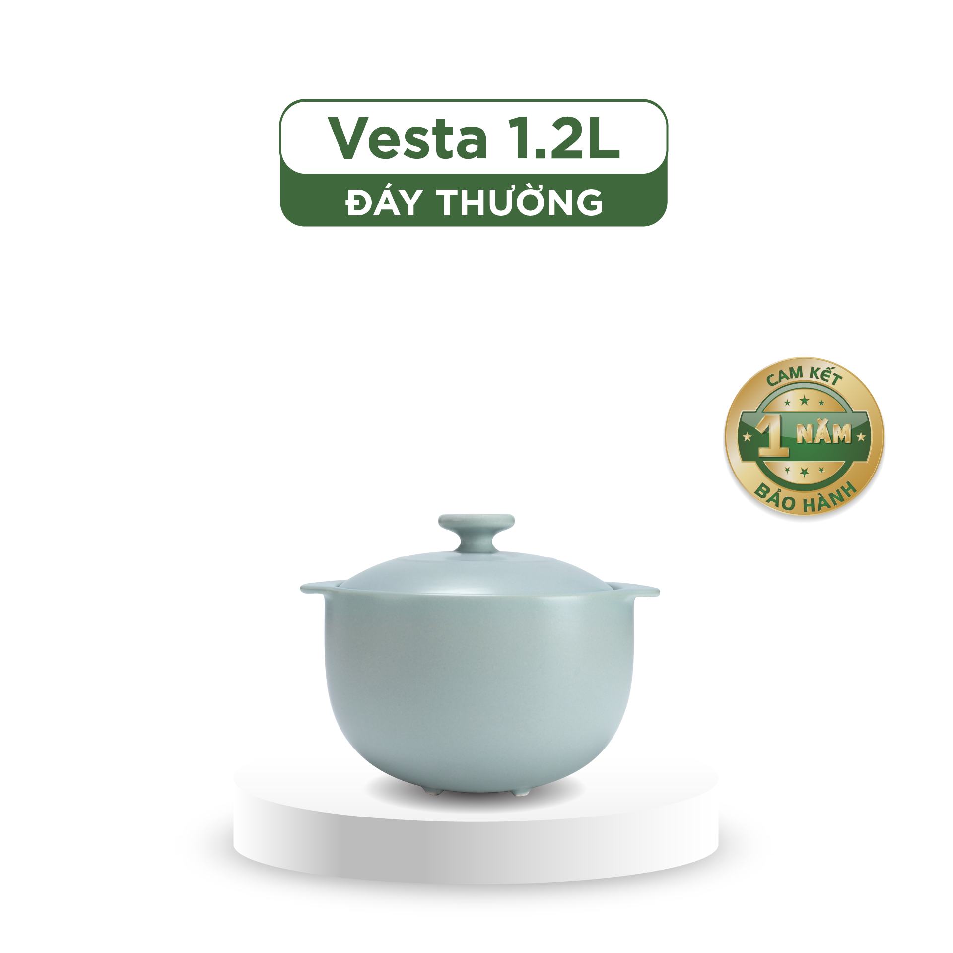 Nồi dưỡng sinh Vesta (Nồi tròn cao) 1.2 L + nắp (CK) - Màu Xám 2