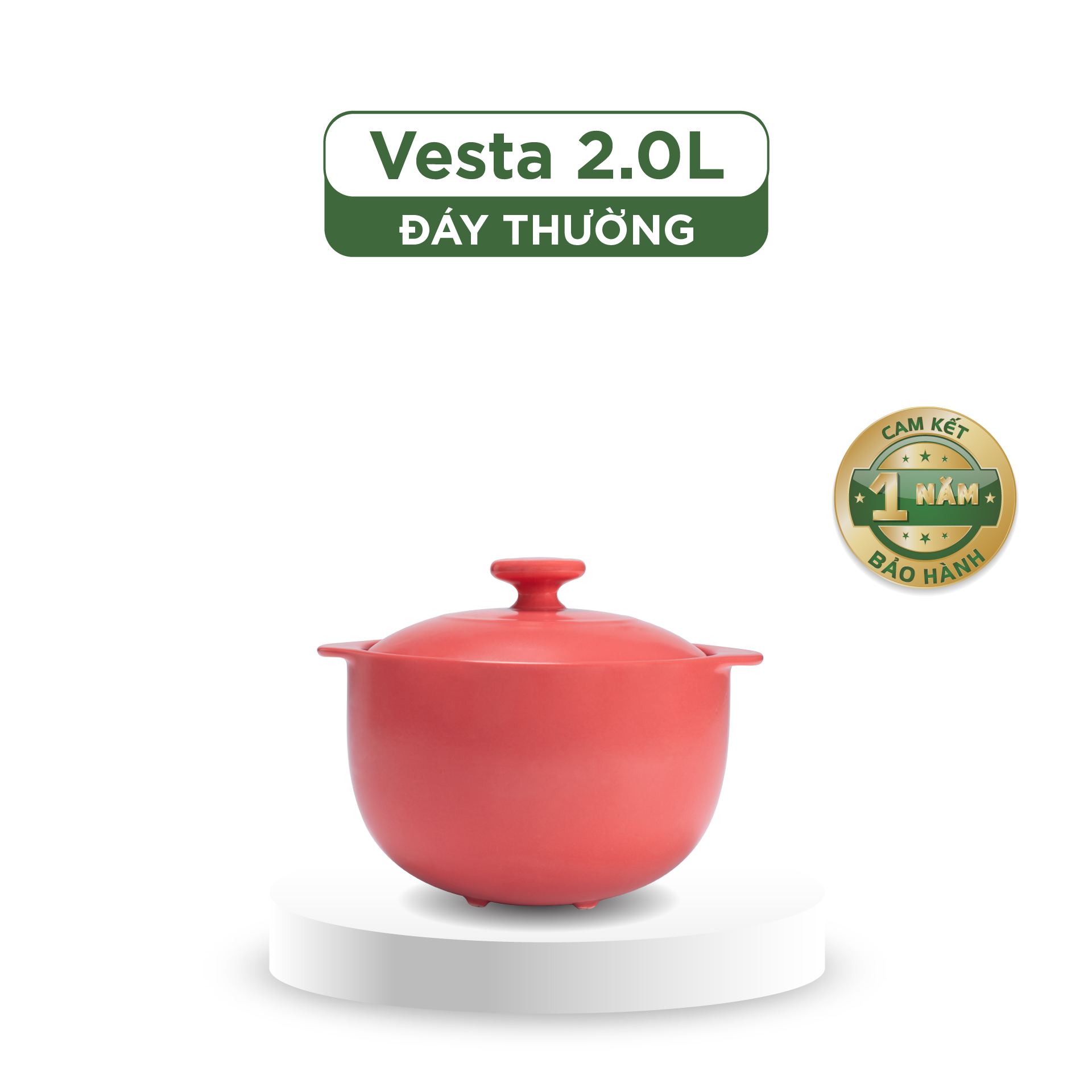 Nồi dưỡng sinh vesta 2.0 l + nắp (ck) - healthy cook - màu đỏ 2