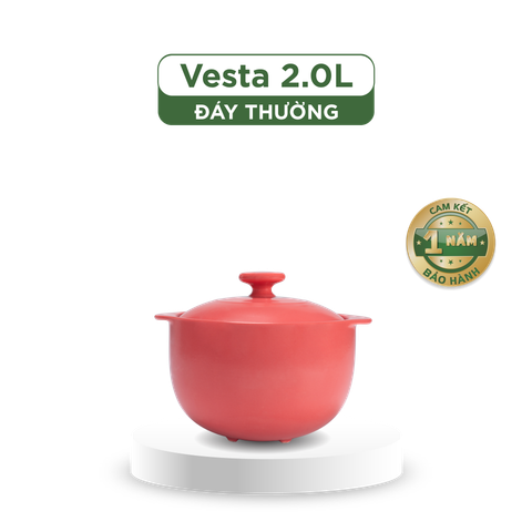 Nồi dưỡng sinh Vesta 2.0 L + nắp (CK) - Healthy Cook - Màu Đỏ 2 
