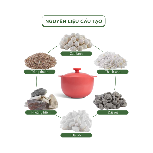 Nồi dưỡng sinh Vesta (Nồi tròn cao) 2.0 L + nắp (CK) (bếp từ) - Màu Đỏ 2