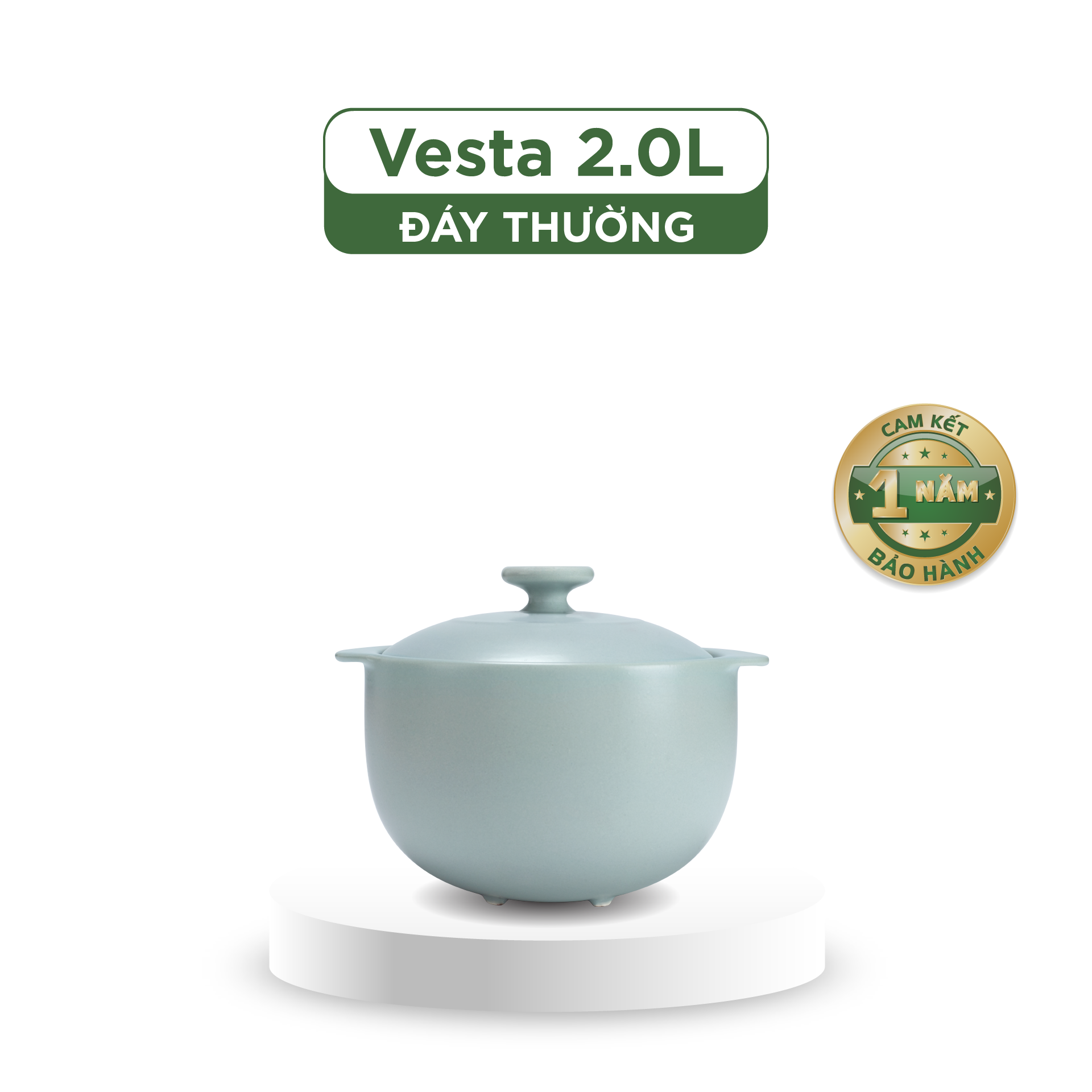 Nồi dưỡng sinh vesta 2.0 l + nắp (ck) - healthy cook - màu xám 2