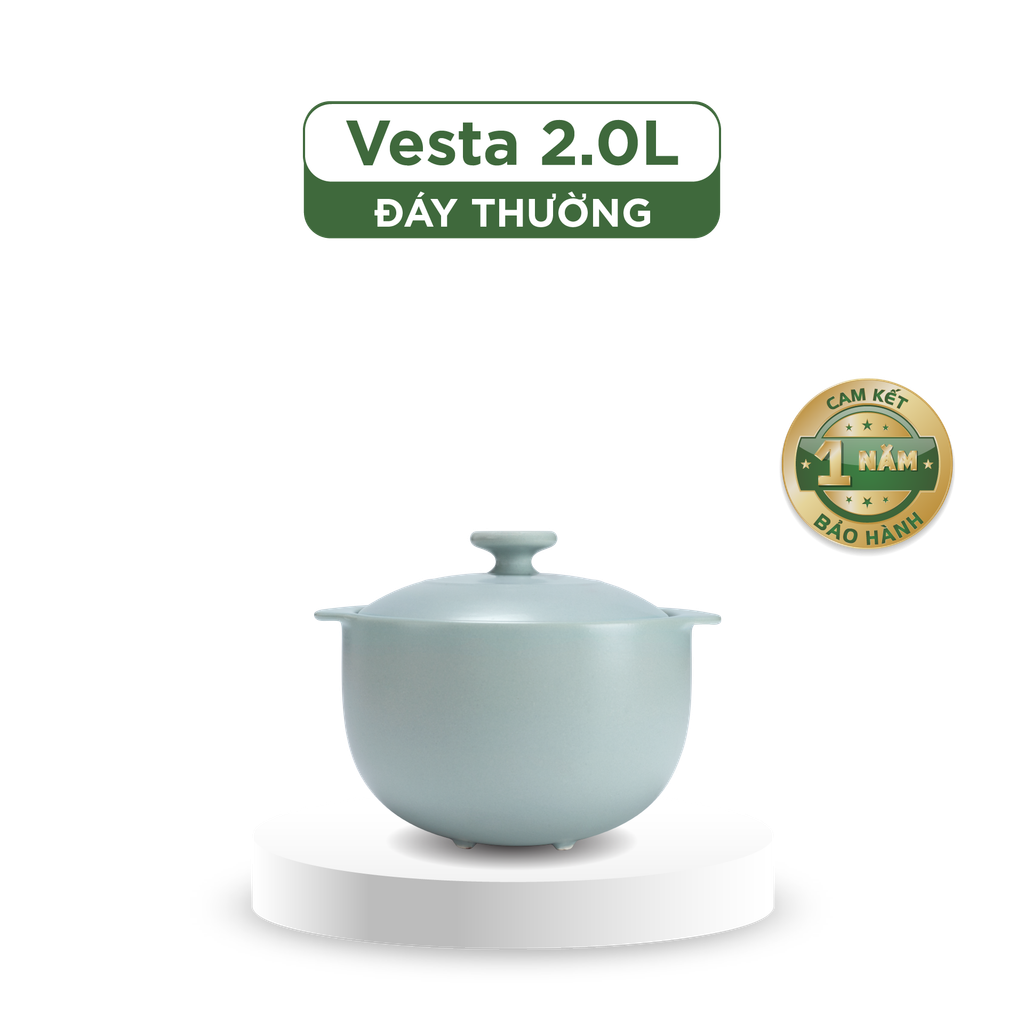 Nồi dưỡng sinh Vesta 2.0 L + nắp (CK) - Healthy Cook - Màu Xám 2