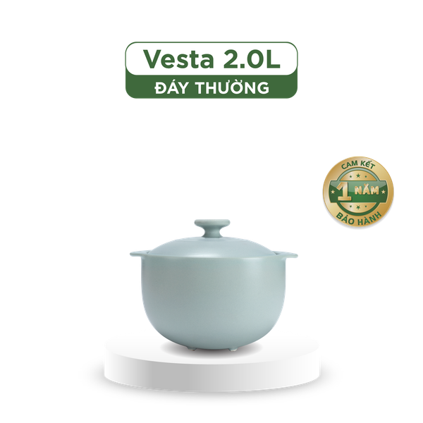 Nồi dưỡng sinh Vesta 2.0 L + nắp (CK) - Healthy Cook - Màu Xám 2