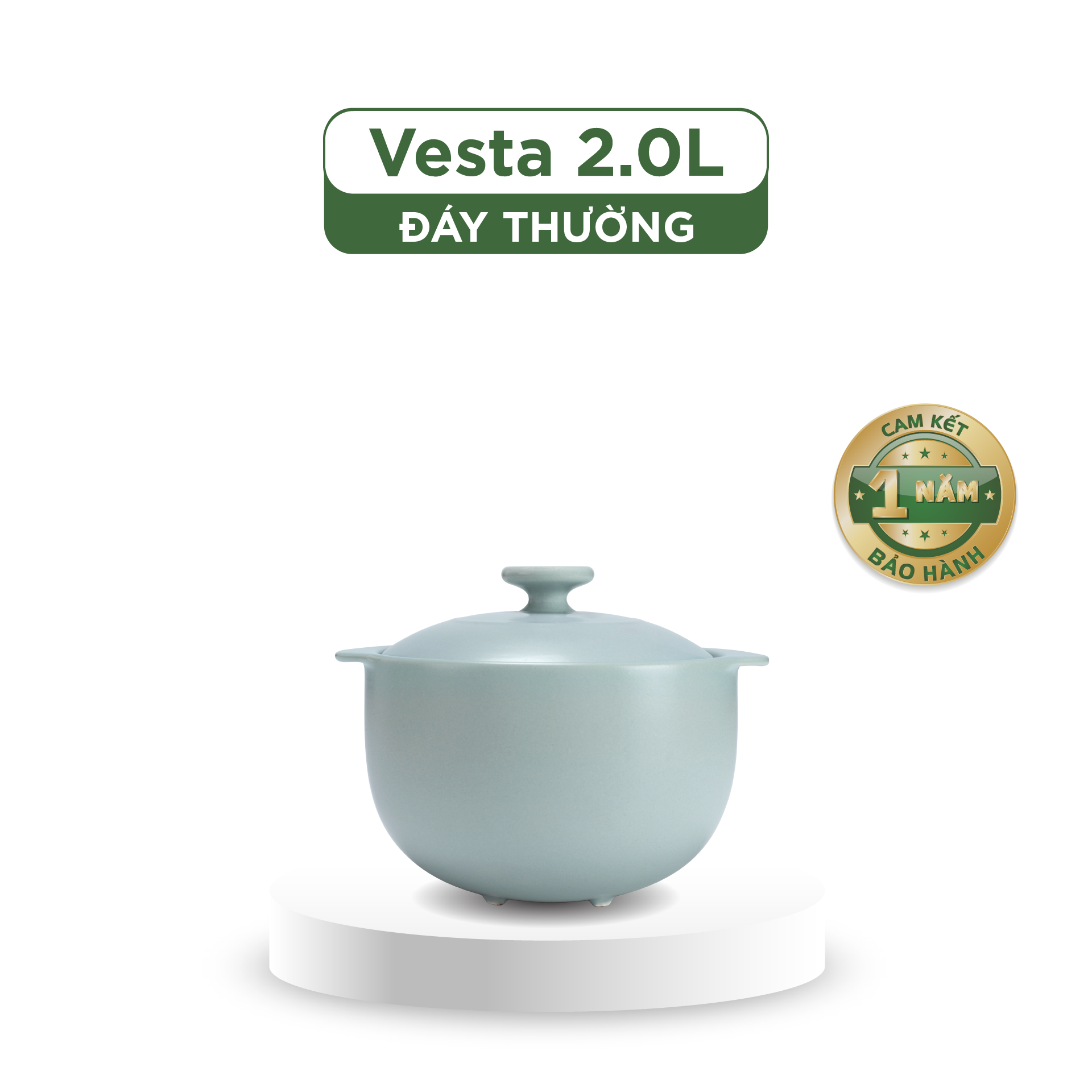 Nồi dưỡng sinh Vesta 2.0 L + nắp (CK) - Healthy Cook - Màu Xám 2