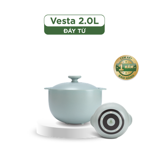  Nồi dưỡng sinh Vesta (Nồi tròn cao) 2.0 L + nắp (CK) (bếp từ) - Màu Xám 2 