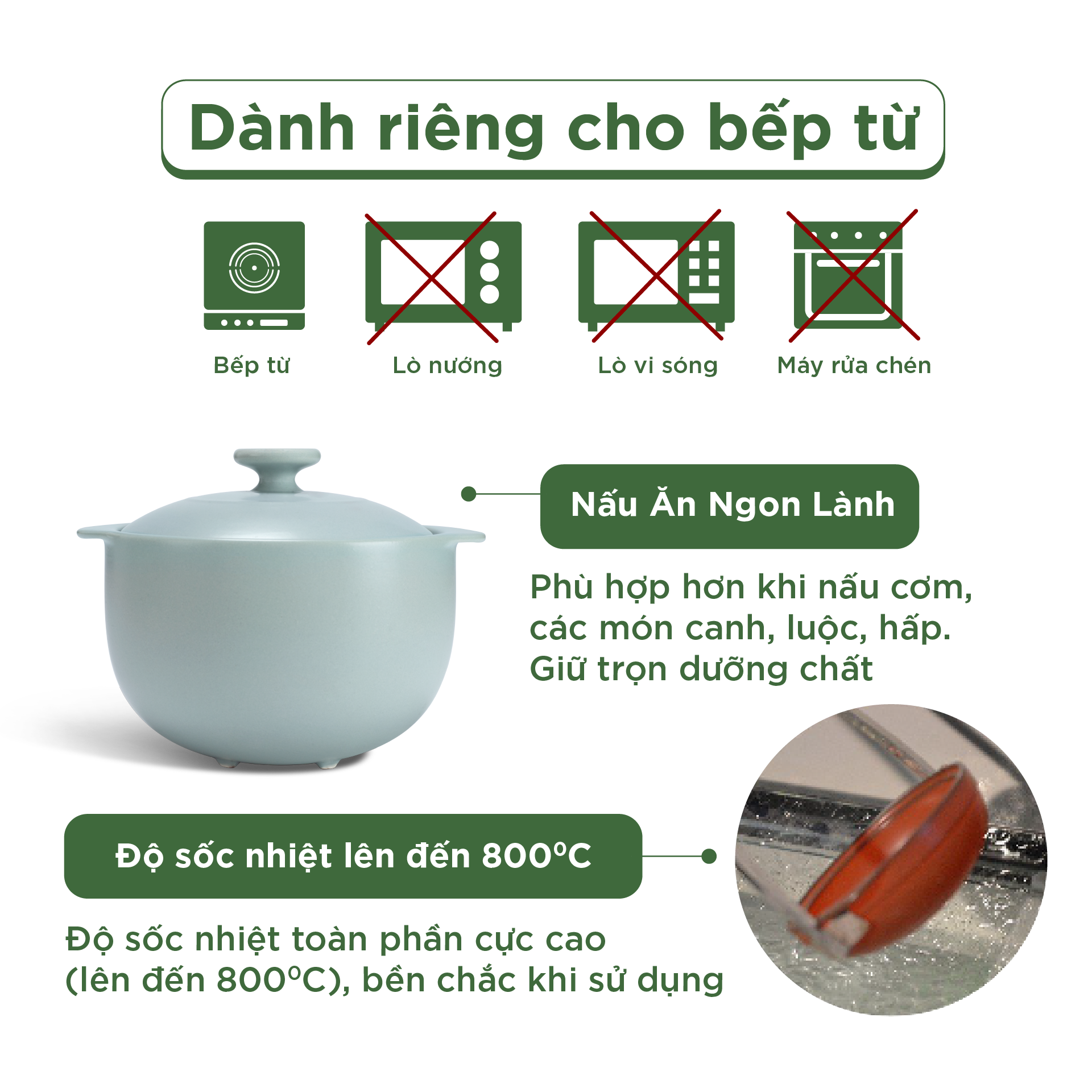 Nồi dưỡng sinh Vesta (Nồi tròn cao) 2.0 L + nắp (CK) (bếp từ) - Màu Xám 2