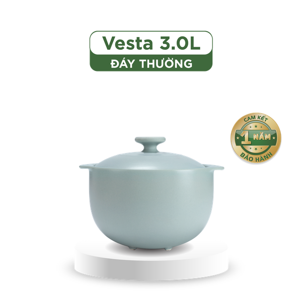 Nồi dưỡng sinh Vesta 3.0 L + nắp (CK) - Healthy Cook - Màu Xám 2