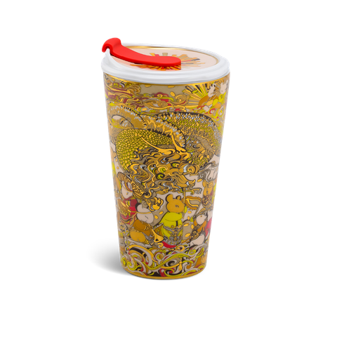  Ly sứ dưỡng sinh 0.48 L (K1) + nắp ống hút - Dưỡng Sinh - Lễ Hội Chuột vàng 