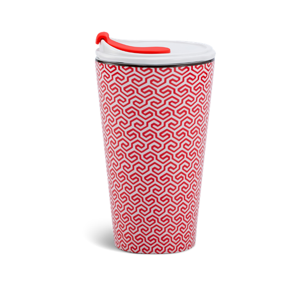 Ly sứ dưỡng sinh 0.48 L (K1) + nắp ống hút - Red Karakusa (LTF)