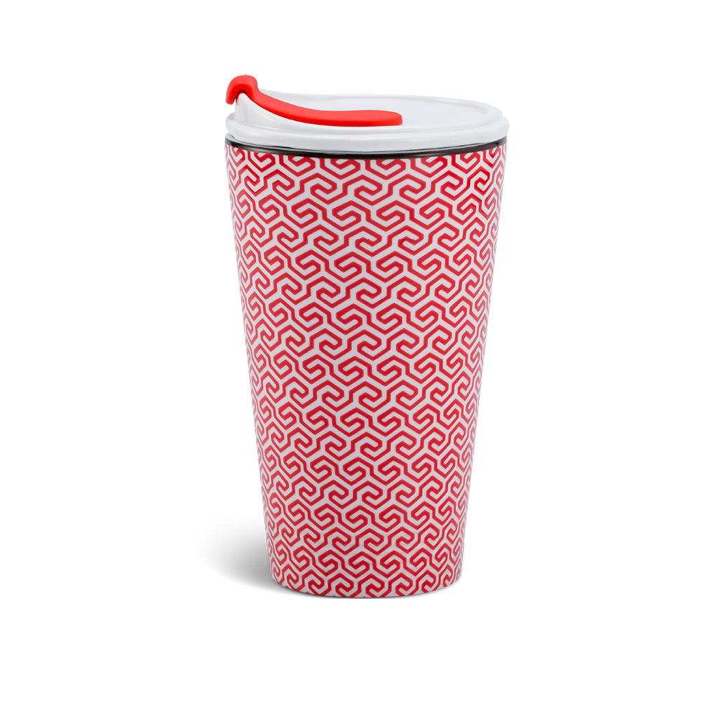 Ly sứ dưỡng sinh 0.48 L (K1) + nắp ống hút - Red Karakusa (LTF)