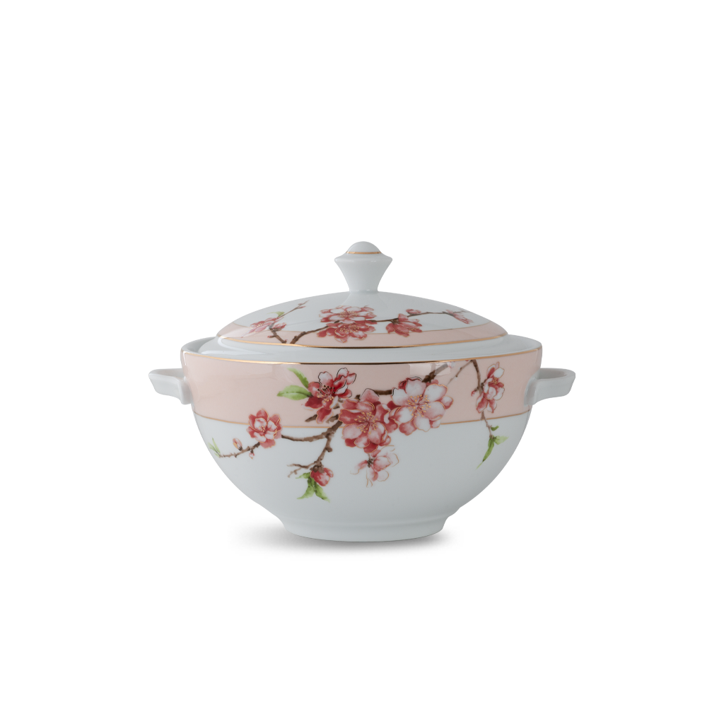 Thố 18 cm + nắp - Camellia - Hoa Đào